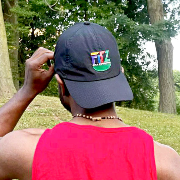 FitzOne Black Sports Mesh Hat (Colored Logo)