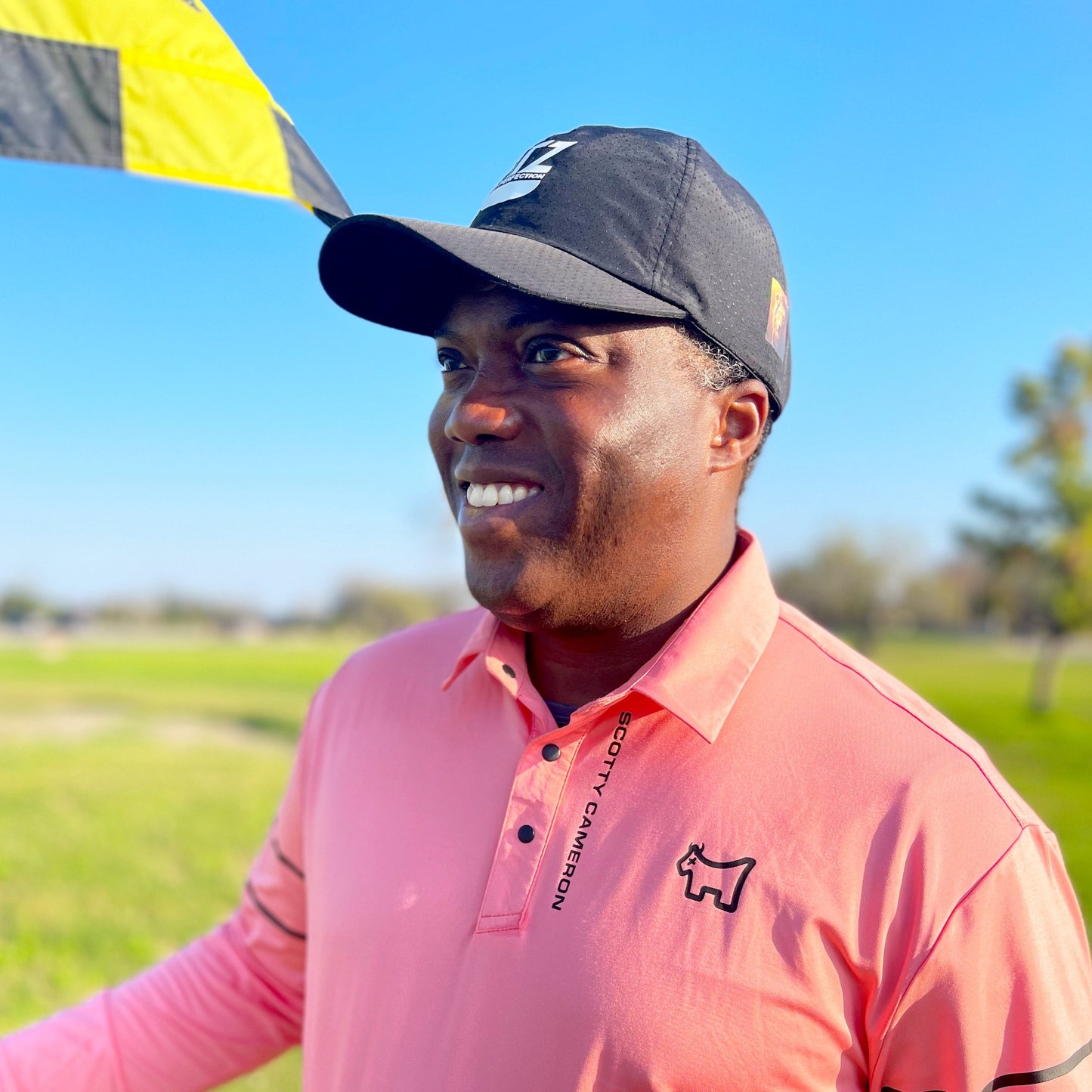 FitzOne Black Sports Mesh Hat (White Logo)