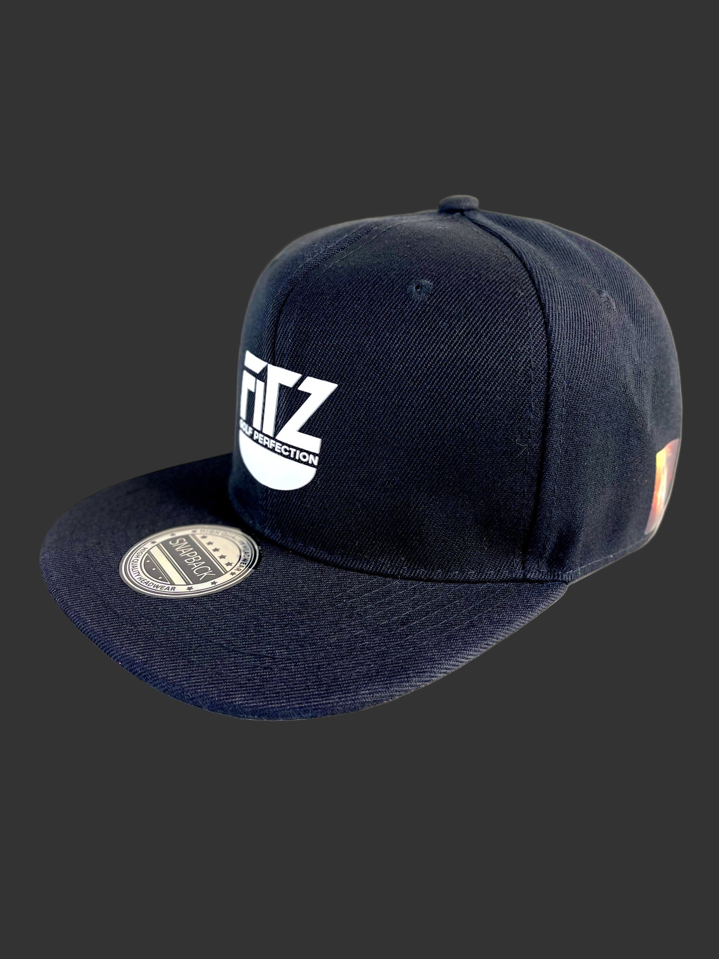 FitzOne Black Flat-bill Snapback (White Logo)