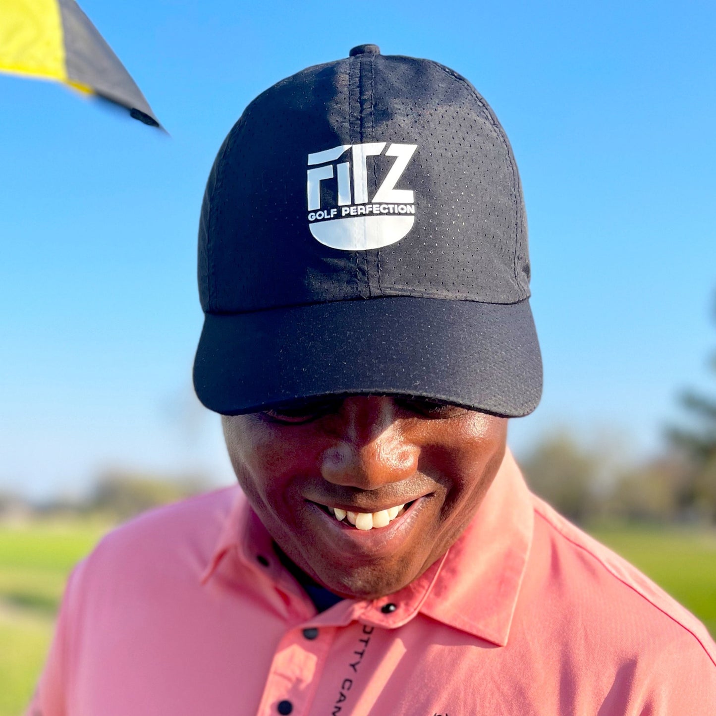 FitzOne Black Sports Mesh Hat (White Logo)