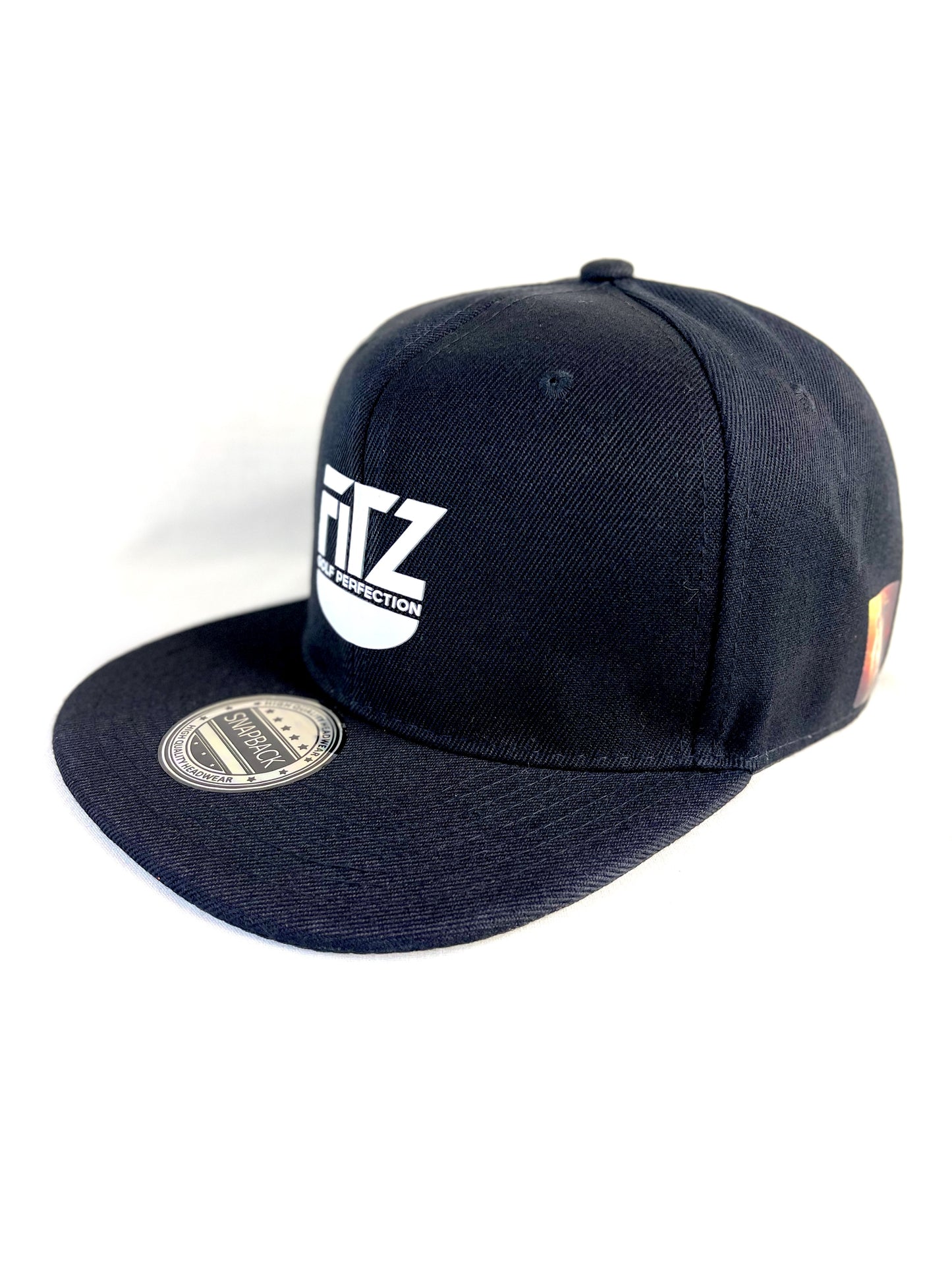 FitzOne Black Flat-bill Snapback (White Logo)