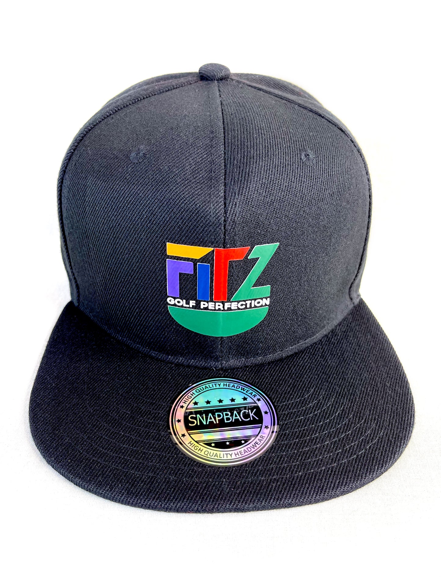 FitzOne Black Flat-bill Snapback (Colored Logo)