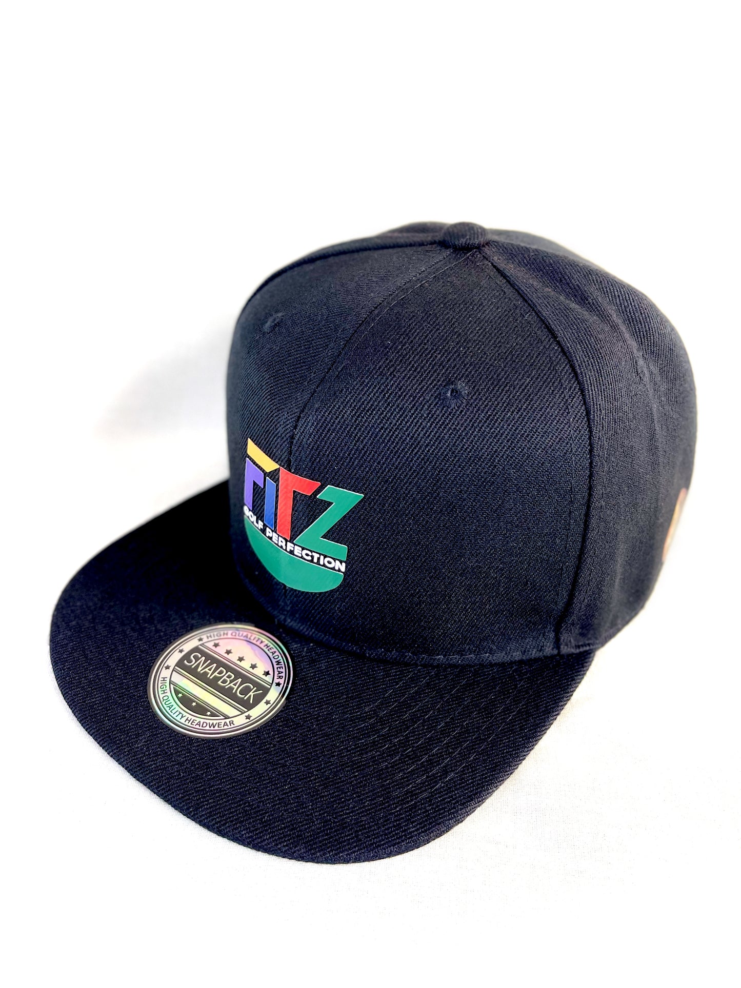 FitzOne Black Flat-bill Snapback (Colored Logo)