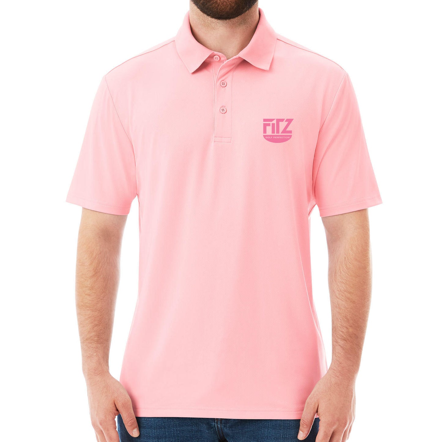 Short Sleeve Stretch Polo (Flamingo)