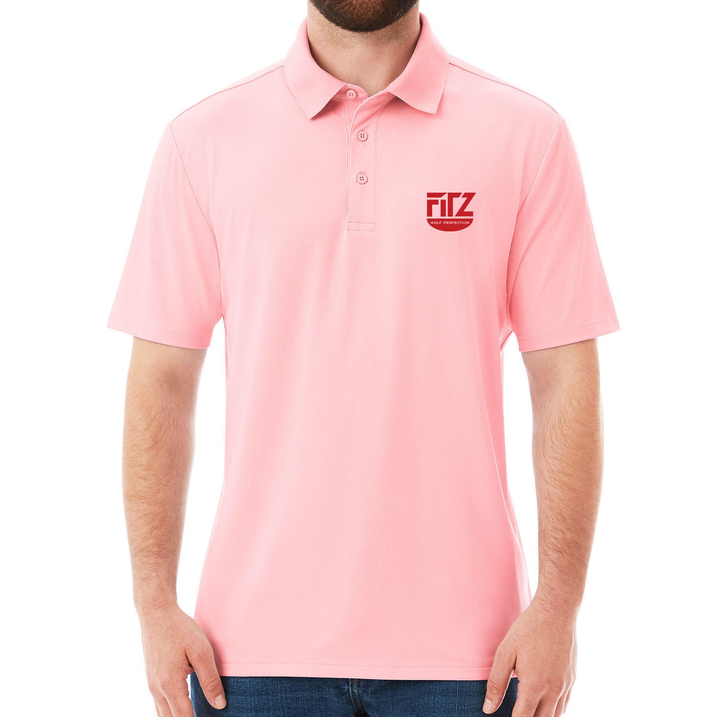 Short Sleeve Stretch Polo (Flamingo)