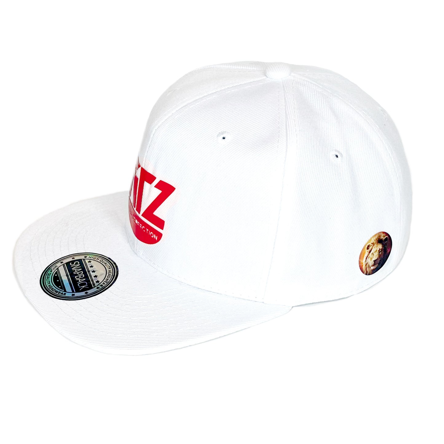 FitzOne White Snapback (Hot Red Logo)